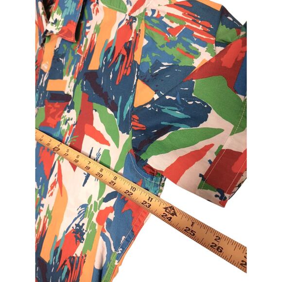 Robert Graham Graffiti Colorful Short Sleeve Shirt Sz Large Summer Party Rare - Picture 10 of 14